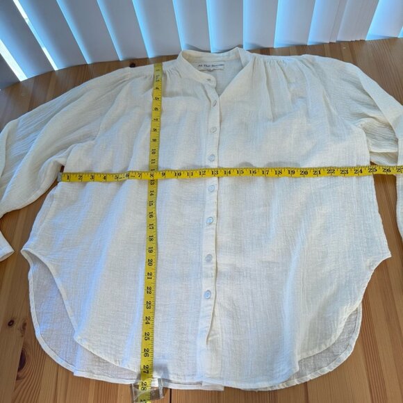 All That Remains Limited Edition Ramie Oversized Cream Button Down Blouse Boho - Picture 7 of 14